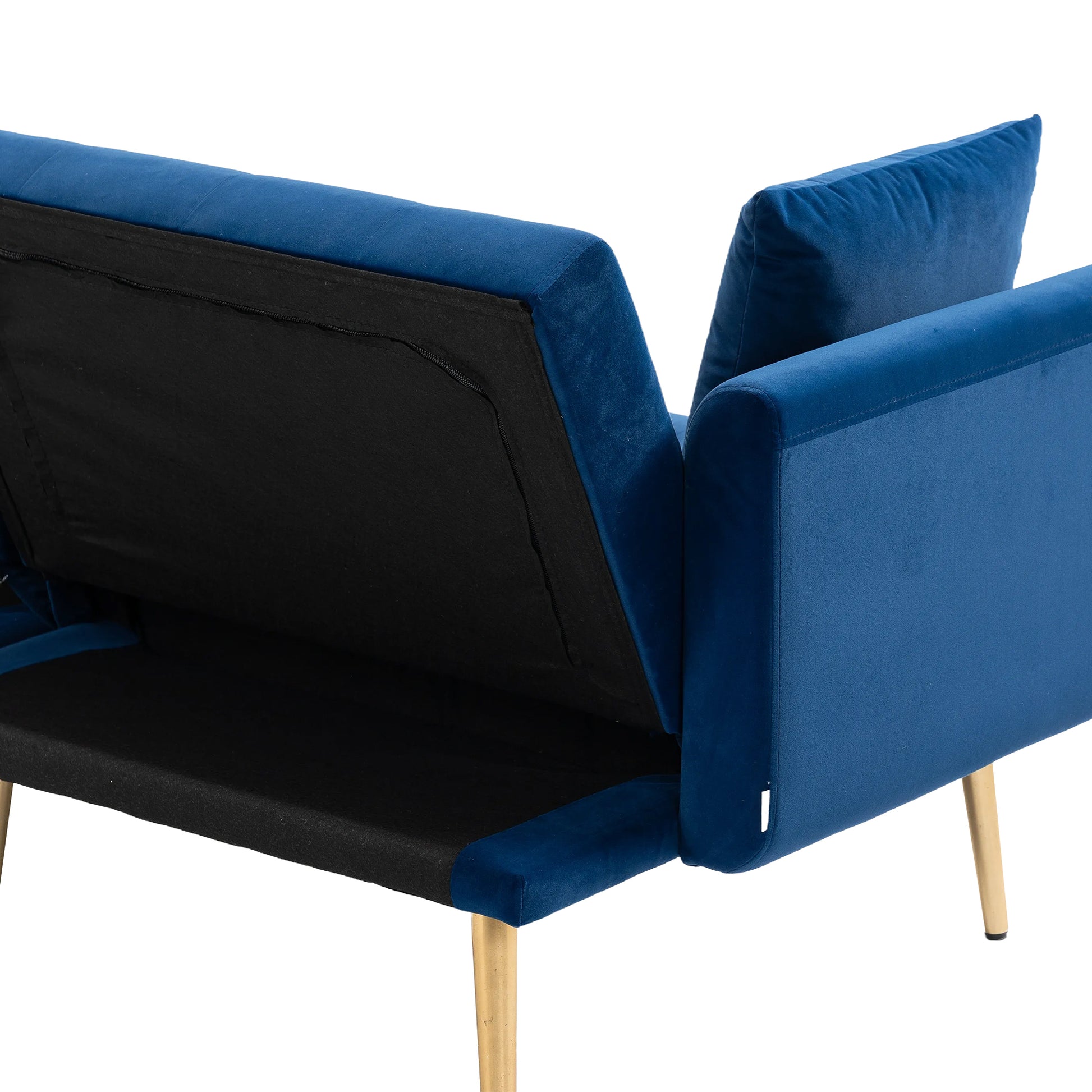 Coolmore Velvet Sofaaccent Sofa .Seat Sofa With Metal Feet Navy Polyester