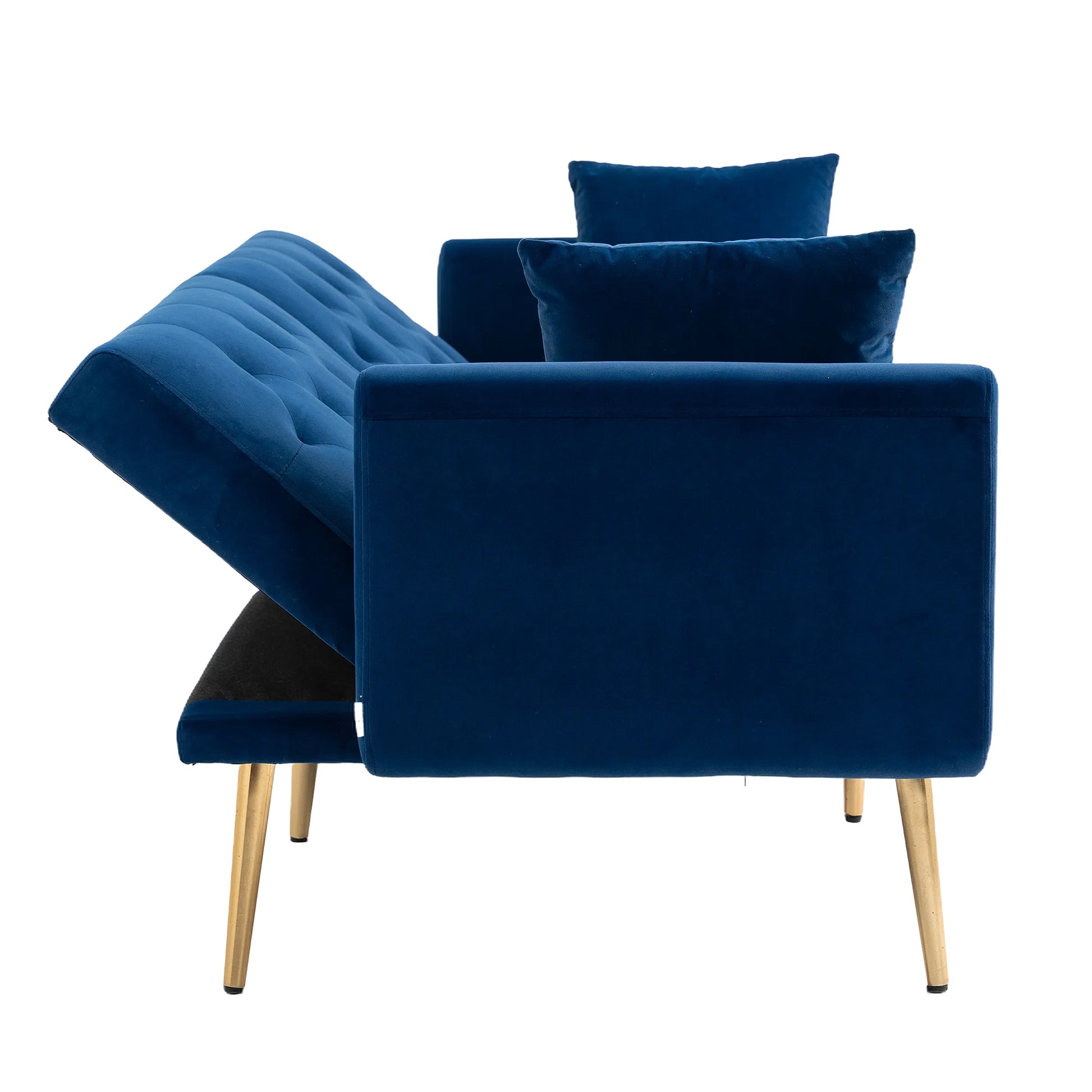 Coolmore Velvet Sofaaccent Sofa .Seat Sofa With Metal Feet Navy Polyester