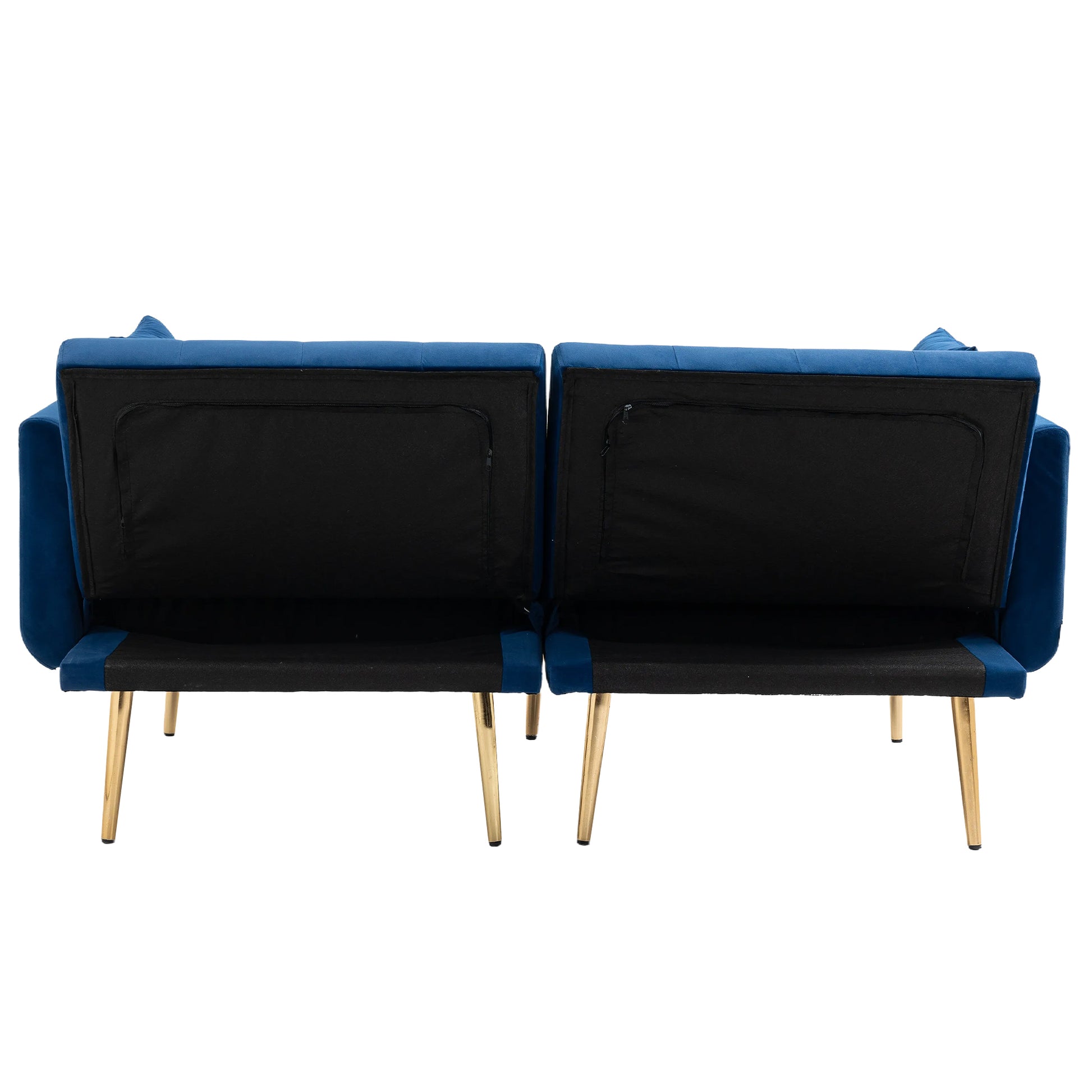 Coolmore Velvet Sofaaccent Sofa .Seat Sofa With Metal Feet Navy Polyester