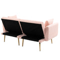 Coolmore Velvet Sofaaccent Sofa .Seat Sofa With Metal Feet Pink Teddy Polyester