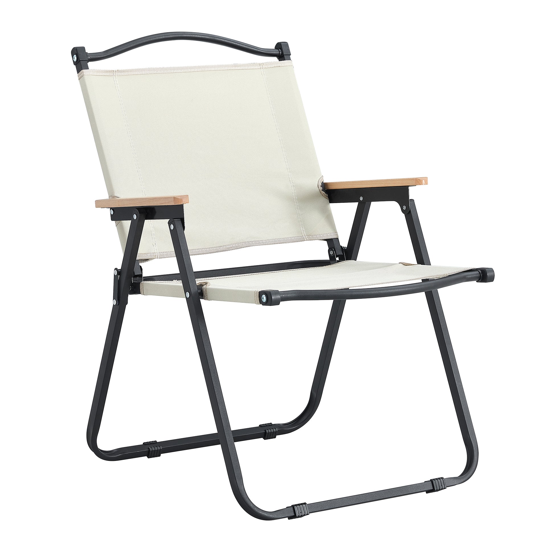 2 Piece Folding Outdoor Chair For Indoor, Outdoor Camping, Picnics, Beach,Backyard, Bbq, Party, Patio, Beige Beige Garden & Outdoor Modern Oxford Fabric