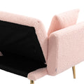 Coolmore Velvet Sofaaccent Sofa .Seat Sofa With Metal Feet Pink Teddy Polyester