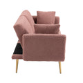 Coolmore Velvet Sofaaccent Sofa .Seat Sofa With Metal Feet Brush Pink Teddy Polyester