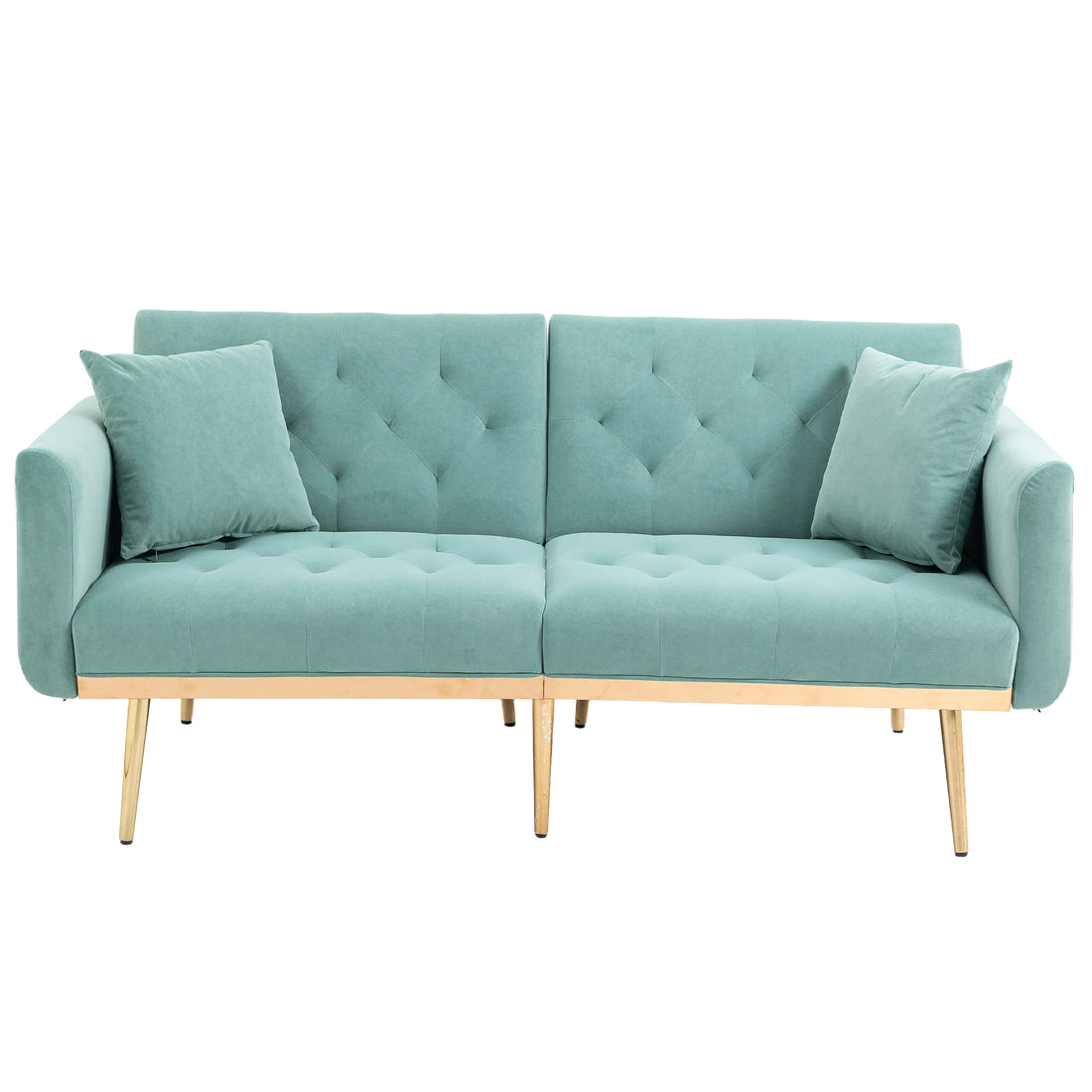 Coolmore Velvet Sofaaccent Sofa .Seat Sofa With Metal Feet Mint Green Polyester