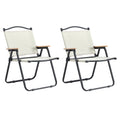 2 Piece Folding Outdoor Chair For Indoor, Outdoor Camping, Picnics, Beach,Backyard, Bbq, Party, Patio, Beige Beige Garden & Outdoor Modern Oxford Fabric