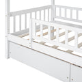 Twin Size Wooden House Bed With Two Drawers, White Box Spring Not Required Twin White Wood White Bedroom Pine Bed Frame Wood