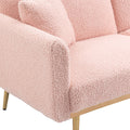 Coolmore Velvet Sofaaccent Sofa .Seat Sofa With Metal Feet Pink Teddy Polyester