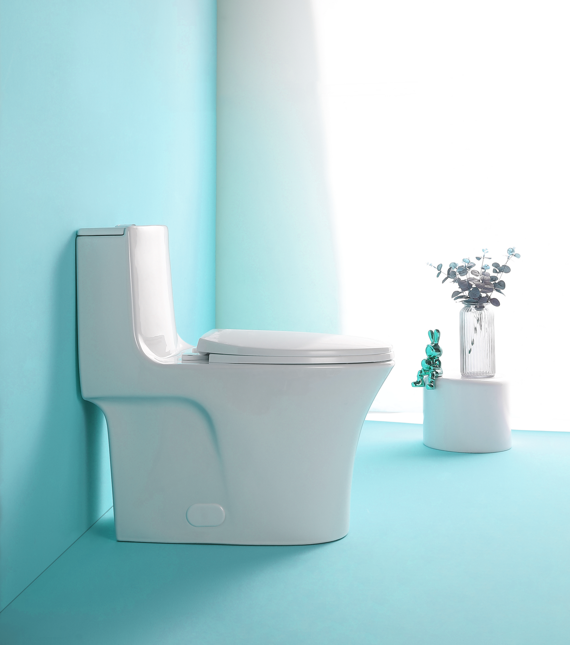 1.1 1.60 Gpf Dual Flush One Piece Toilet, Water Saving Elongated Comfort Height Floor Mounted, Soft Closing Seat, 1000 Gram Map Flushing Score Toilet, Gloss White 23T02 Gw Gloss White Ceramic