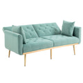 Coolmore Velvet Sofaaccent Sofa .Seat Sofa With Metal Feet Mint Green Polyester