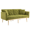 Coolmore Velvet Sofaaccent Sofa .Seat Sofa With Metal Feet Olive Polyester