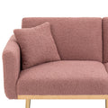 Coolmore Velvet Sofaaccent Sofa .Seat Sofa With Metal Feet Brush Pink Teddy Polyester