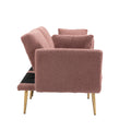 Coolmore Velvet Sofaaccent Sofa .Seat Sofa With Metal Feet Brush Pink Teddy Polyester