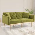 Coolmore Velvet Sofaaccent Sofa .Seat Sofa With Metal Feet Olive Polyester