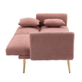 Coolmore Velvet Sofaaccent Sofa .Seat Sofa With Metal Feet Brush Pink Teddy Polyester