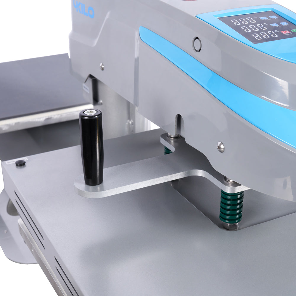 16X20 Pneumatic Dual Platen Swing Head Heat Press Machine 110V,2000W Blue Grey Aluminium
