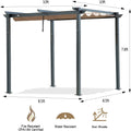 Outdoor Retractable Pergola With Weather Resistant Canopy Aluminum Garden Pergola Patio Grill Gazebo For Courtyard Dark Gray Aluminium