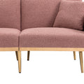 Coolmore Velvet Sofaaccent Sofa .Seat Sofa With Metal Feet Brush Pink Teddy Polyester