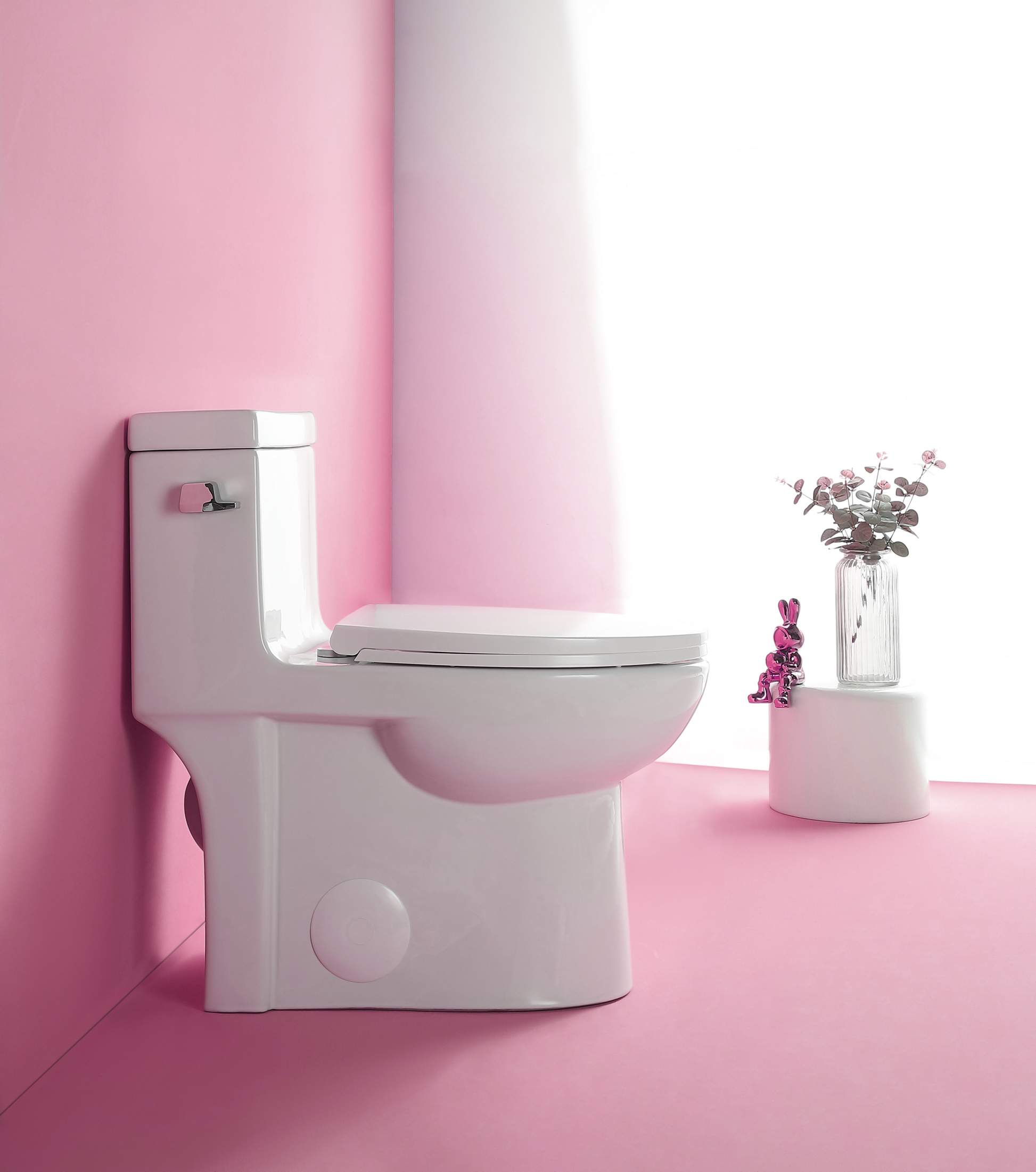 1.28 Gpf Single Flush One Piece Toilet, Water Saving Elongated Comfort Height Floor Mounted, Soft Closing Seat, 1000 Gram Map Flushing Score Toilet, Gloss White 23T03 Gw Gloss White Ceramic