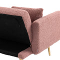 Coolmore Velvet Sofaaccent Sofa .Seat Sofa With Metal Feet Brush Pink Teddy Polyester