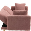 Coolmore Velvet Sofaaccent Sofa .Seat Sofa With Metal Feet Brush Pink Teddy Polyester