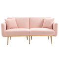 Coolmore Velvet Sofaaccent Sofa .Seat Sofa With Metal Feet Pink Teddy Polyester