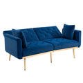 Coolmore Velvet Sofaaccent Sofa .Seat Sofa With Metal Feet Navy Polyester