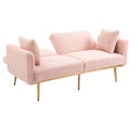 Coolmore Velvet Sofaaccent Sofa .Seat Sofa With Metal Feet Pink Teddy Polyester