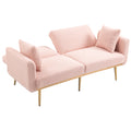 Coolmore Velvet Sofaaccent Sofa .Seat Sofa With Metal Feet Pink Teddy Polyester