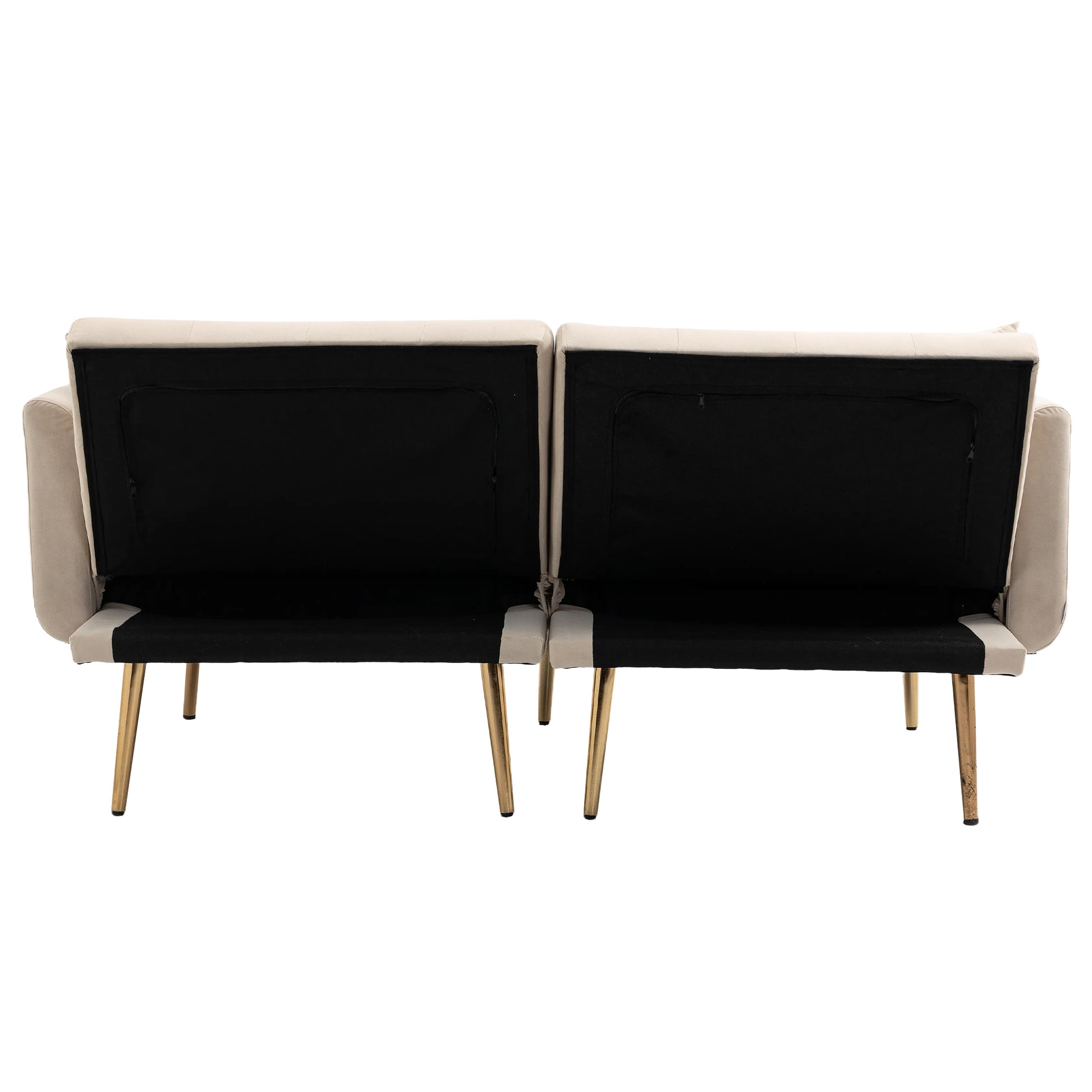 Coolmore Velvet Sofaaccent Sofa .Seat Sofa With Metal Feet Beige Polyester
