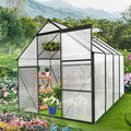 6X8 Ft Polycarbonate Greenhouse Raised Base And Anchor Aluminum Heavy Duty Walk In Greenhouses For Outdoor Backyard In All Season Black Aluminum