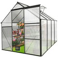 6X8 Ft Polycarbonate Greenhouse Raised Base And Anchor Aluminum Heavy Duty Walk In Greenhouses For Outdoor Backyard In All Season Black Aluminum