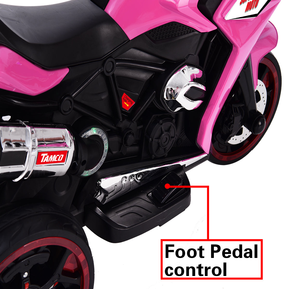 Tamco 12V Kids Electric Motorcycle Ride On Motorcycle,Girls Motorcycle, Children Battery Motor Bikes Rechargeable 3 Wheels Ride On Kids Electric Motorcycle With Light Wheels Electric Ride On Car Pink 50 99 Lbs Plastic Indoor & Outdoor Use