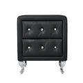 3 Pieces Bedroom Set With Queen Size Pu Leather Upholstered Platform Bed And Elegant Pu Nightstand With 2 Drawersblack Box Spring Not Required Queen Black 3 Piece Set Pu