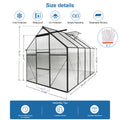 6X8 Ft Polycarbonate Greenhouse Raised Base And Anchor Aluminum Heavy Duty Walk In Greenhouses For Outdoor Backyard In All Season Black Aluminum