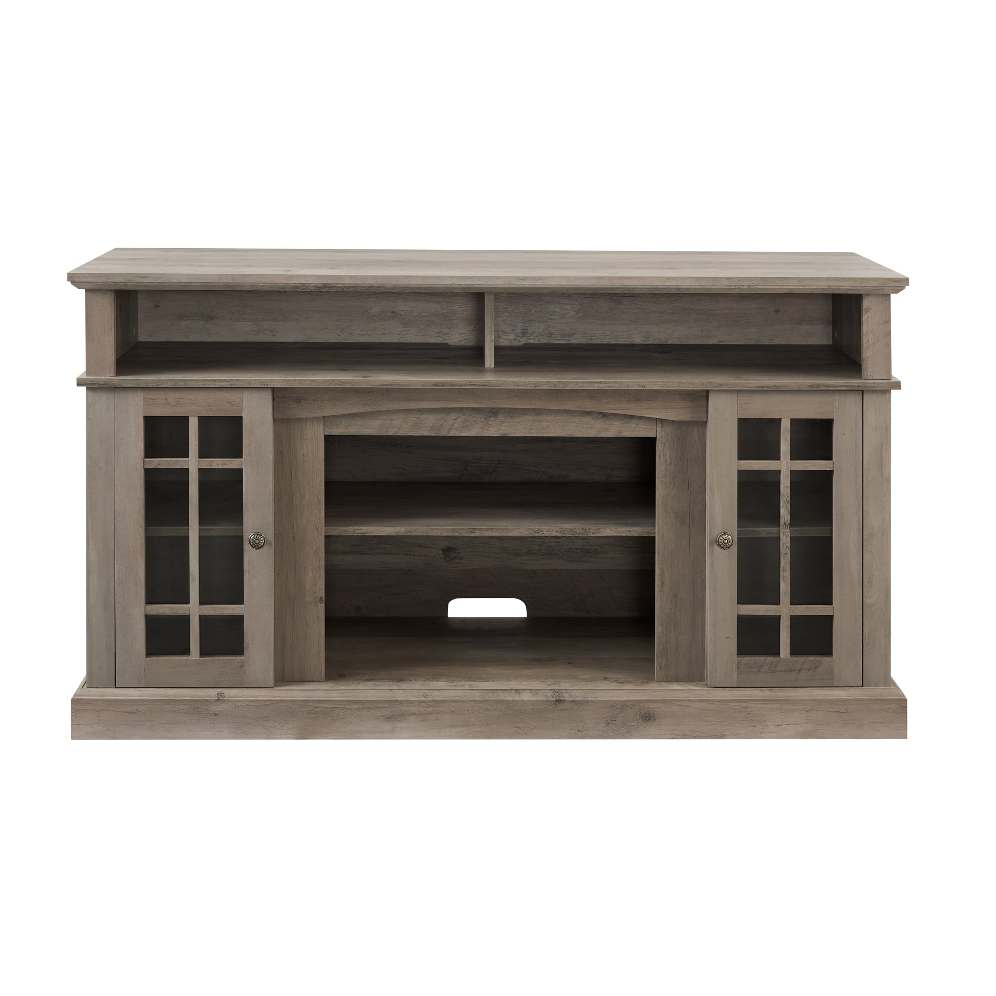 Classic Tv Media Stand Modern Entertainment Console For Tv Up To 65" With Open And Closed Storage Space, Gray Wash, 58.25"W*15.75"D*32"H Gray Wash 65 Inches 60 69 Inches American Traditional 65 Inches Mdf