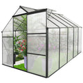 6X10 Ft Polycarbonate Greenhouse Raised Base And Anchor Aluminum Heavy Duty Walk In Greenhouses For Outdoor Backyard In All Season Black Aluminium