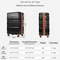 Luggage Sets Model Expandable Abs Hardshell 3Pcs Clearance Luggage Hardside Lightweight Durable Suitcase Sets Spinner Wheels Suitcase With Tsa Lock 20''24''28'' Black And Brown Black Brown Abs