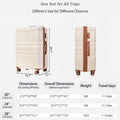 Luggage Sets Model Expandable Abs Hardshell 3Pcs Clearance Luggage Hardside Lightweight Durable Suitcase Sets Spinner Wheels Suitcase With Tsa Lock 20''24''28'' Beige And Brown Beige Brown Abs