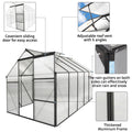 6X10 Ft Polycarbonate Greenhouse Raised Base And Anchor Aluminum Heavy Duty Walk In Greenhouses For Outdoor Backyard In All Season Black Aluminium