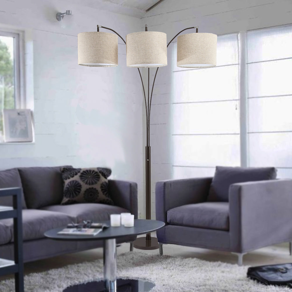 84"H Espresso Triple Shade Floor Lamp 3.65 43.20 Espresso Metal