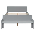 Full Bed With Footboard Bench,Grey Full Grey Wood Bedroom American Design Pine Pine