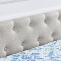 Queen Size Daybed With Drawers Upholstered Tufted Sofa Bed,With Button On Back And Copper Nail On Waved Shape Arms, Beige 84.5