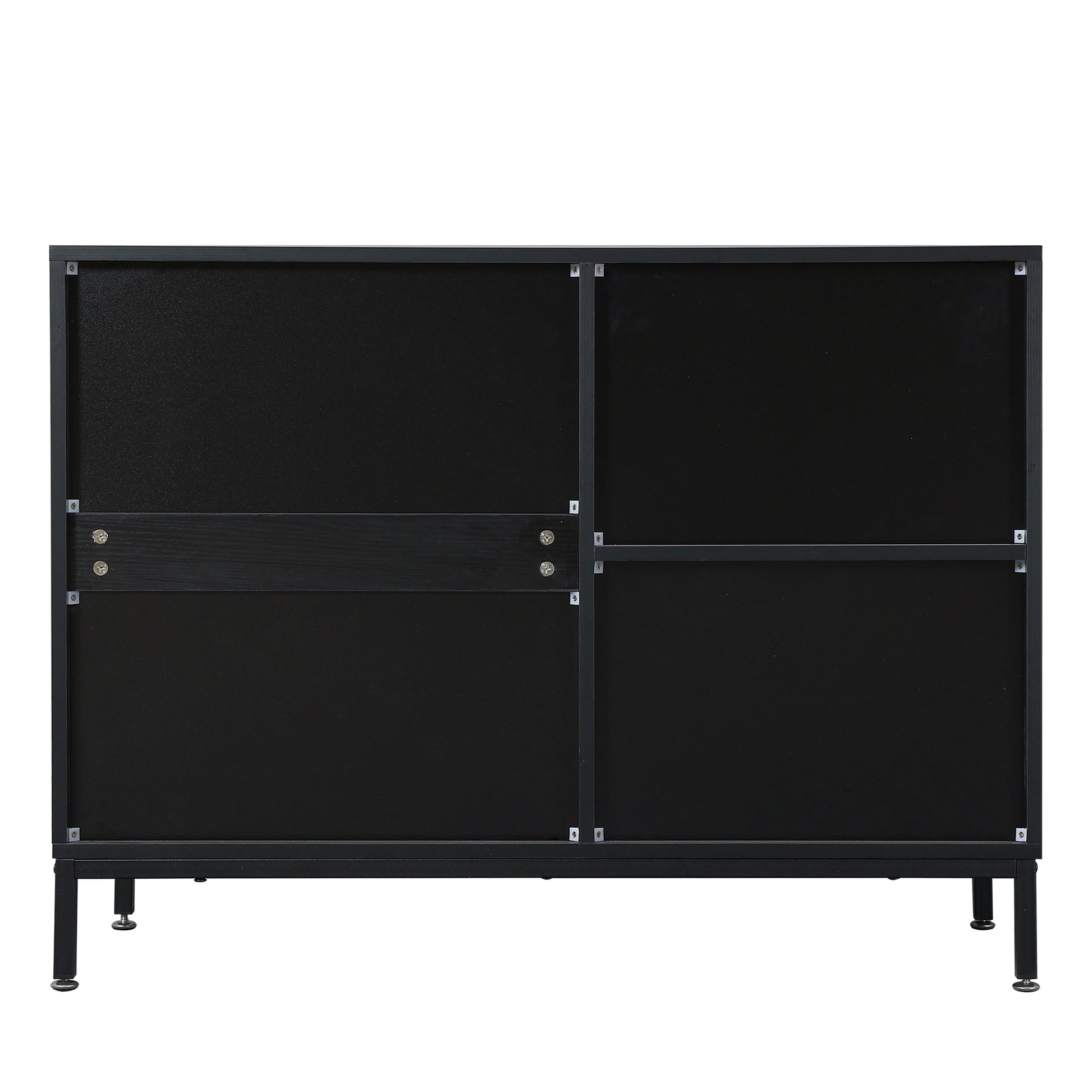 Dresser Cabinet Bar Cabinet Storge Cabinet Glass Door Side Cabinet Lockersembedded Metal Handle Can Be Placed In The Living Room, Bedroom, Dining Room, Black Brown 3 4 Drawers Black Brown Brown Primary Living Space Glass Doors Classic Foam Particle Board