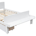 Full Bed With Footboard Bench,2 Drawers,White Full White Wood Bedroom American Design Pine Pine