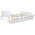 Full Bed With Footboard Bench,2 Drawers,White Full White Wood Bedroom American Design Pine Pine