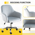 Accent Chair Modern Home Office Leisure Chair With Adjustable Velvet Height And Adjustable Casters Darkgrey Dark Gray Cotton Velvet