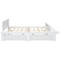 Full Bed With Footboard Bench,2 Drawers,White Full White Wood Bedroom American Design Pine Pine