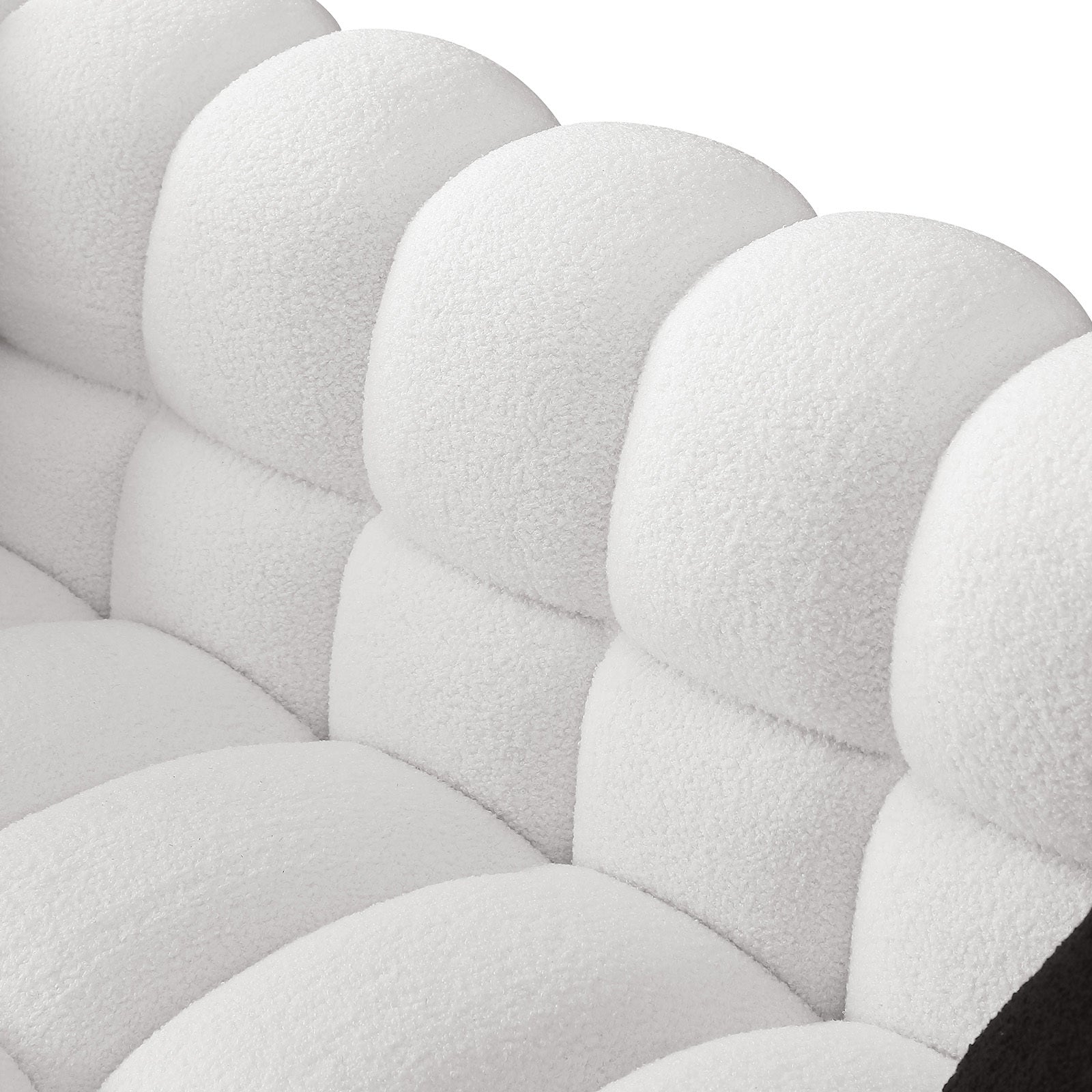 84.3 Length ,35.83" Deepth ,Human Body Structure For Usa People, Marshmallow Sofa,Boucle Sofa ,White Color,3 Seater White Light Brown Wood Primary Living Space Medium Soft Split Back Eucalyptus Square Arms Boucle 3 Seat