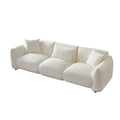 Mid Century Modern Couch 3 Seater Sofa Upholstered For Living Room, Bedroom, Beige Beige Boucle