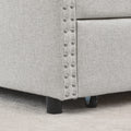 Queen Size Daybed With Drawers Upholstered Tufted Sofa Bed,With Button On Back And Copper Nail On Waved Shape Arms, Beige 84.5